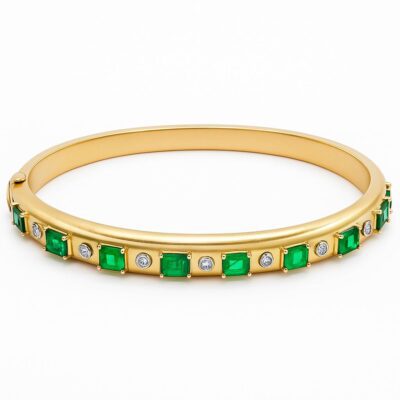 Bransoletka ze szmaragdami i diamentami