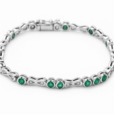 Bransoletka ze szmaragdami i diamentami