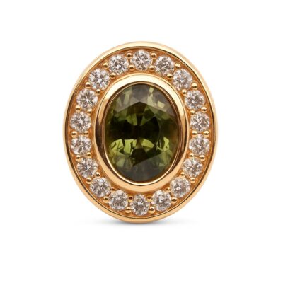 Złote kolczyki z diamentami i szafirami 2,20 ct