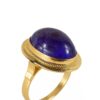 Złoty pierścionek z ametystem kaboszon