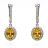 Złote kolczyki z diamentami i szafirami 1,66 ct