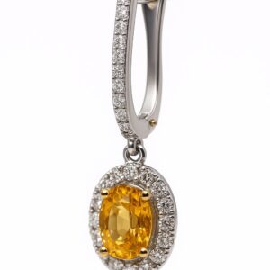Złote kolczyki z diamentami i szafirami 1,66 ct