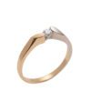 Złoty pierścionek z brylantem 0,14 ct