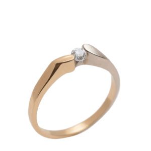 Złoty pierścionek z brylantem 0,14 ct