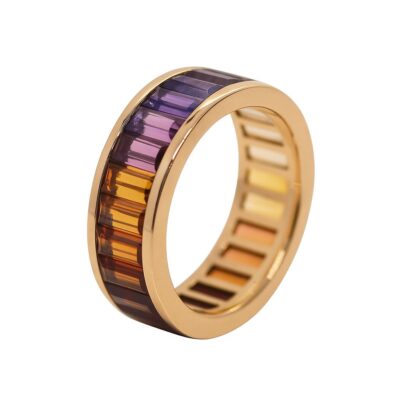 Obrączka z kolorowymi kamieniami
