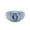 Złoty pierścionek z diamentami i szafirem 1,52 ct
