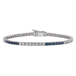 Złota bransoletka z diamentami i szafirami 1,57 ct