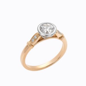 Złoty pierścionek z diamentami 0,79 ct