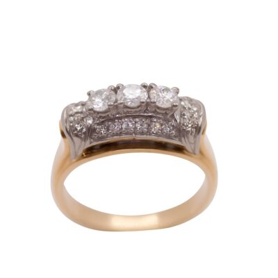 Złoty pierścionek z diamentami 0,84 ct