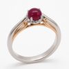 Złoty pierścionek z diamentami i rubinem 1,04 ct