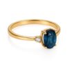 Złoty pierścionek z diamentami i szafirem 1ct