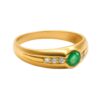 Złoty pierścionek z diamentami i szmaragdem 0,24 ct