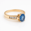 Złoty pierścionek z tanzanitem i diamentami